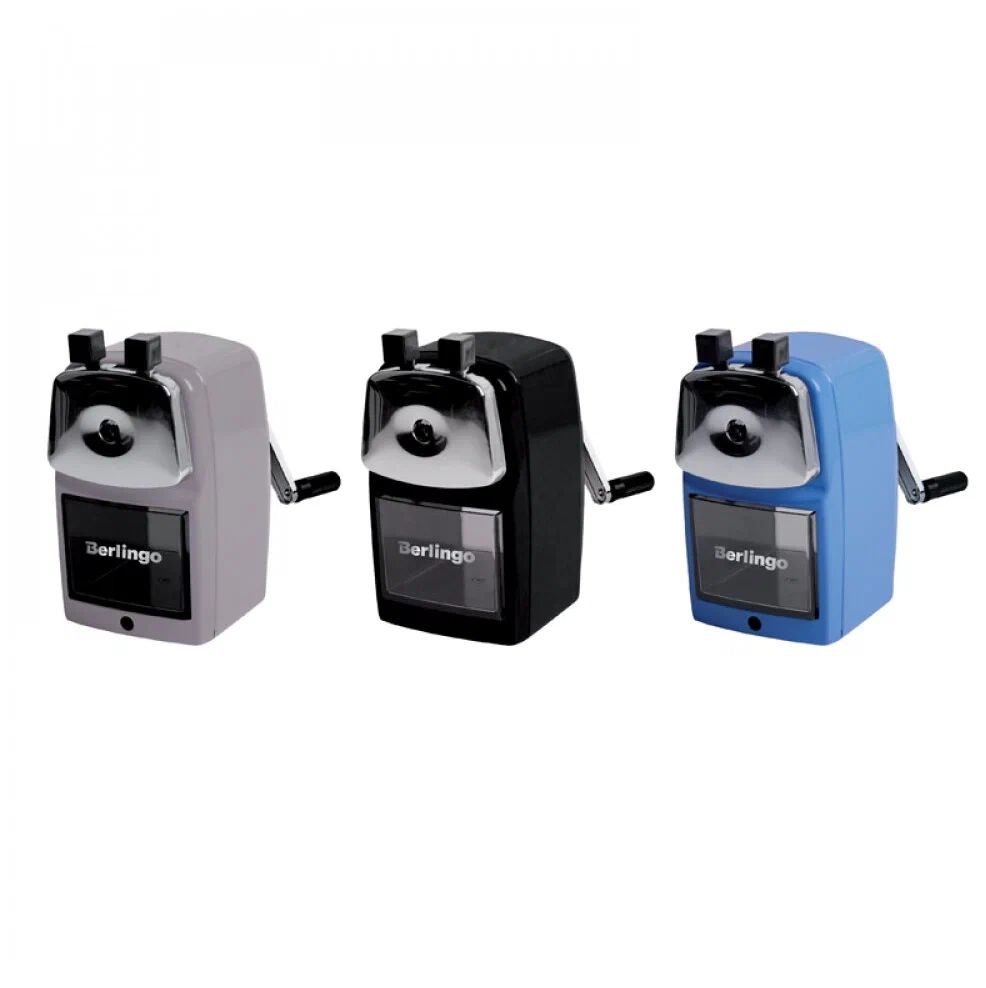 Точилка механическая Berlingo, метал. корпус, ассорти, инд. упак. РФ