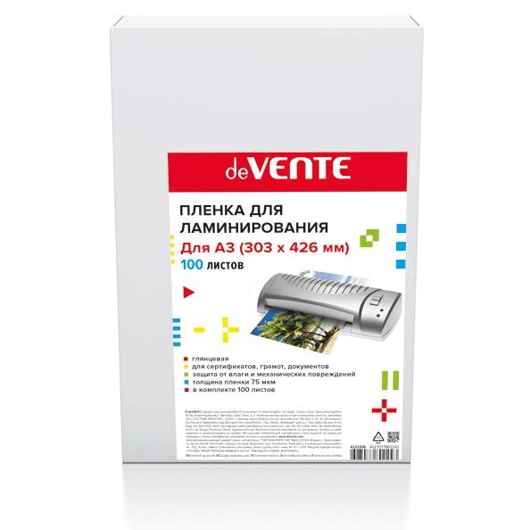 Пленка для ламинирования "deVENTE" А3 303х426 мм., толщина 75 мкм, 100 л., 4122323 РФ