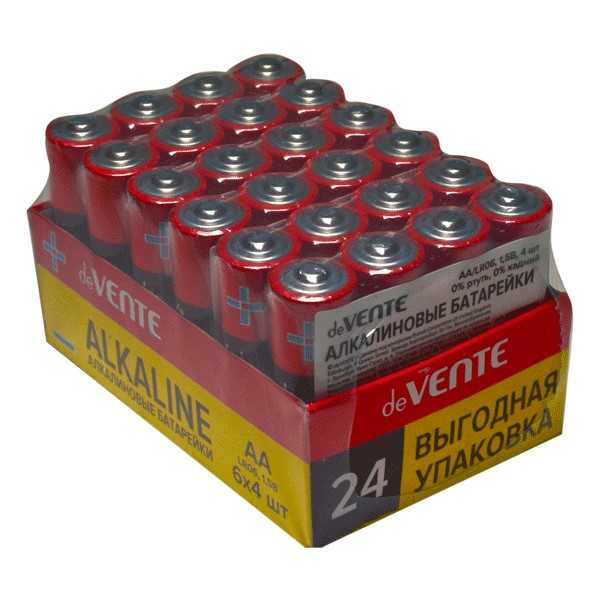 Батарейка "deVENTE Alkaline" алкалиновая, АА, LR6, 1,5В, 4 шт. в блистере Китай