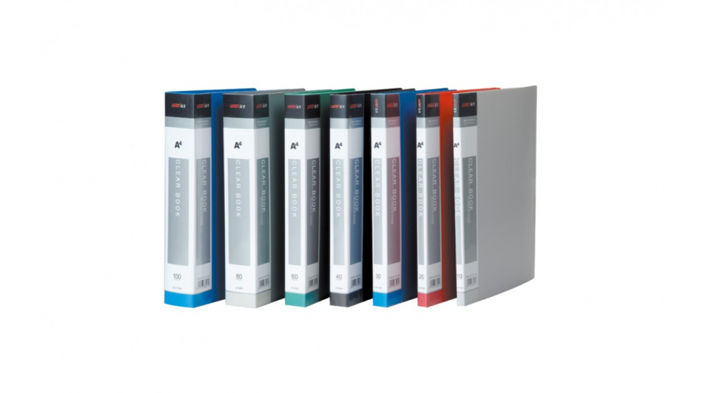 Папка на 20 файлов, А4 пластик, черный, вкладыш 25мкм Китай