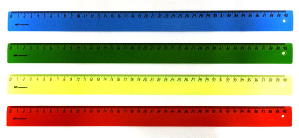 Линейка 40 см WORKMATE, пластиковая, не прозрачная, флюоресцентная 4 цв. РФ