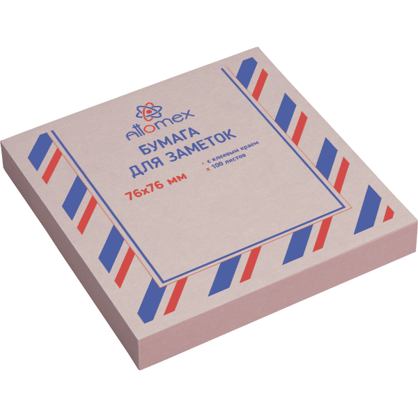 Блок бумаги  для заметок 76*76 "Attomex" 100 лист. 75г/м2 розовая, Китай