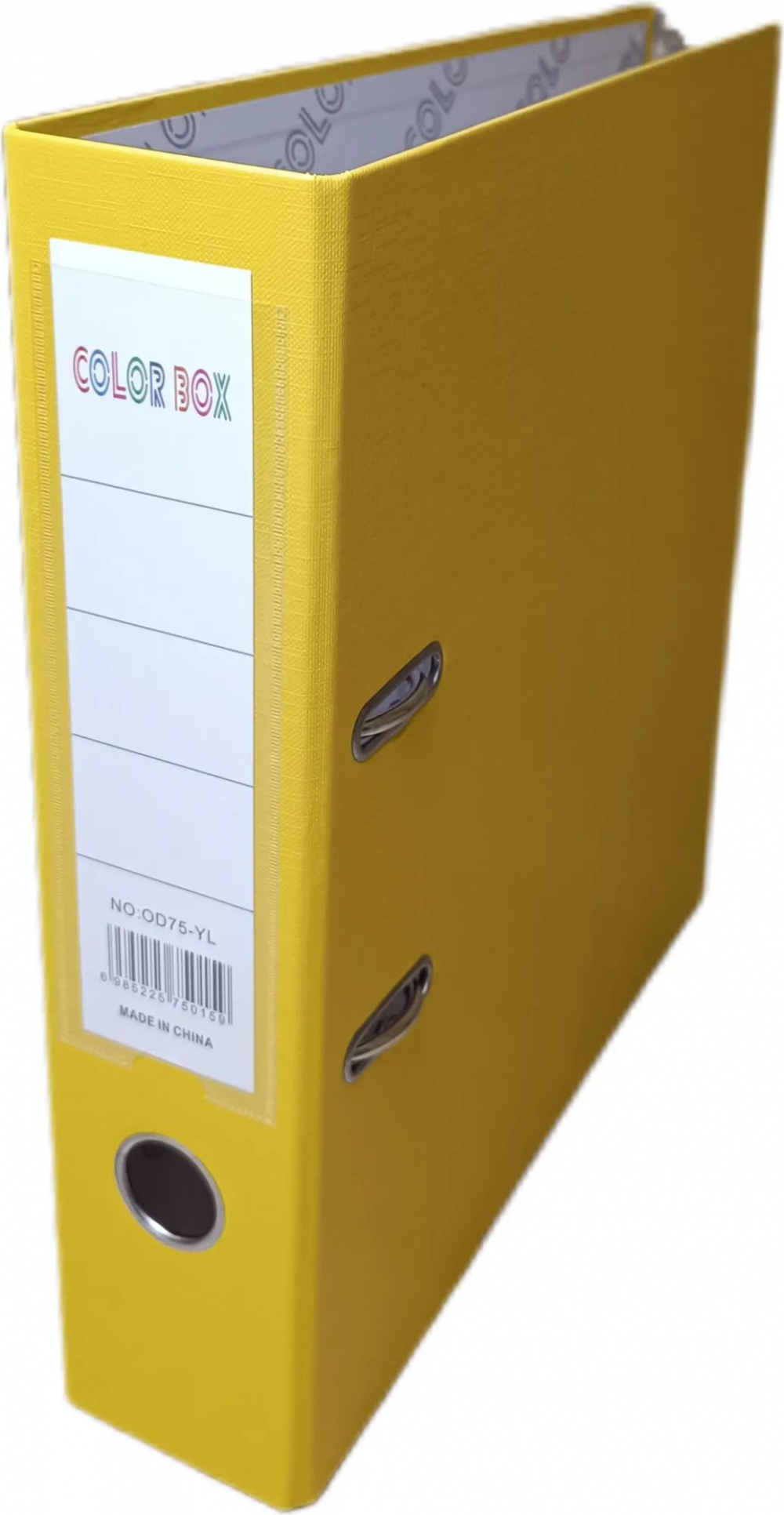 Папка- регистратор 75 мм,желтая, А4, COLORBOX с металической окантовкой, ПВХ ЭКО