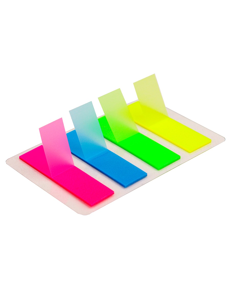 Закладки пластиковые LEGEND 45Х12 мм. 20л.х4 неоновых цвета Китай
