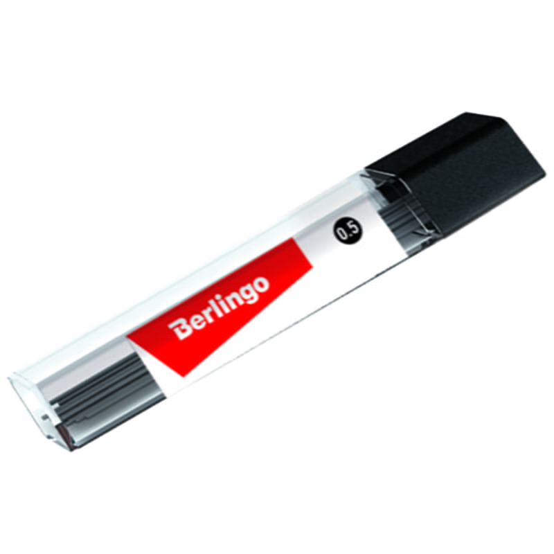 Грифели для механических карандашей Berlingo, 12 шт., 0,5мм, 2В, РФ