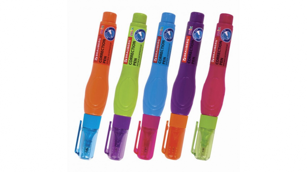 Корректор-ручка 9 мл BRAUBERG MIX ассорти РФ