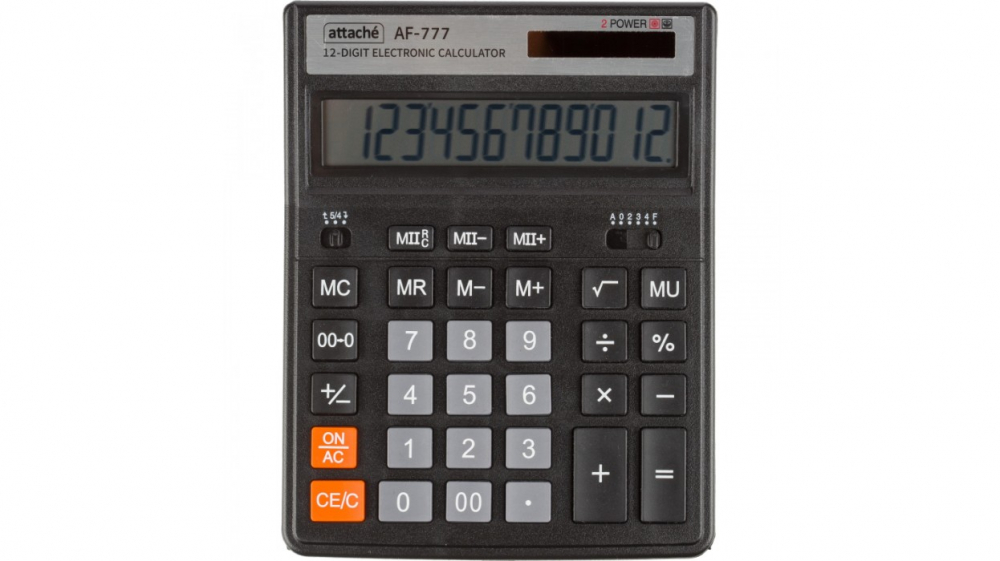 Калькулятор настольный Полн/Р Attache AF-777, черный
