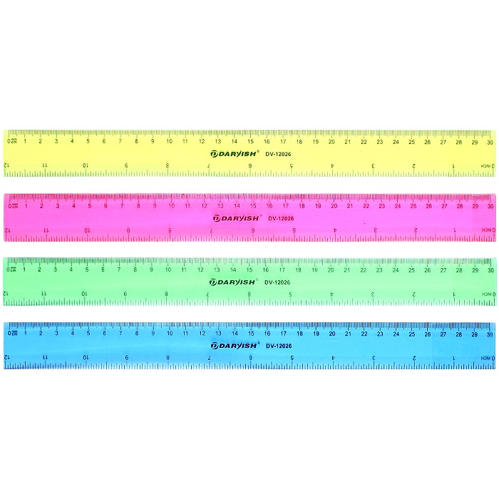 Линейка 30 см пластиковая цветная DV-12026, Китай