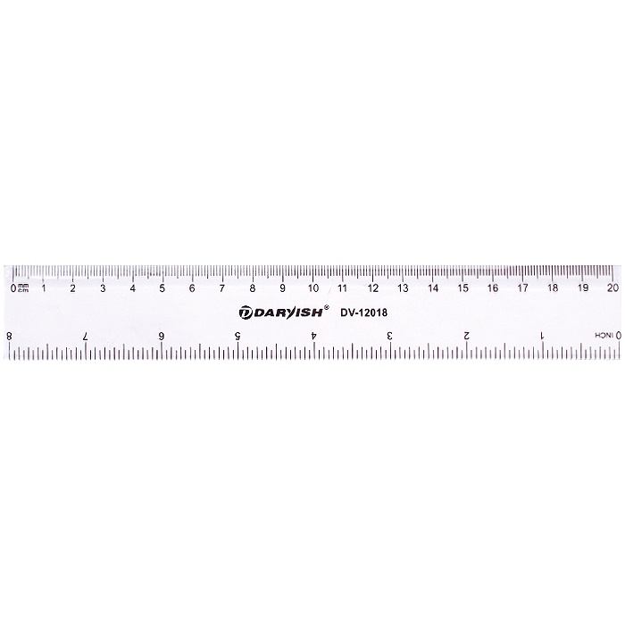 Линейка 20см пластиковая прозрачная, DV-12018, Китай