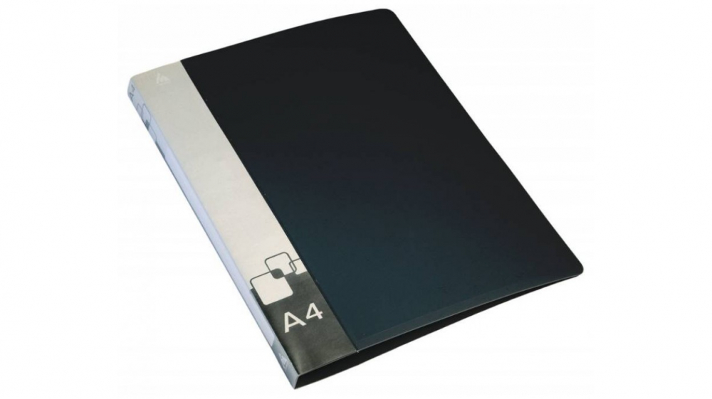 Папка на 2- х кольцах Бюрократ пластик0,7мм кор.27мм, А4, черная