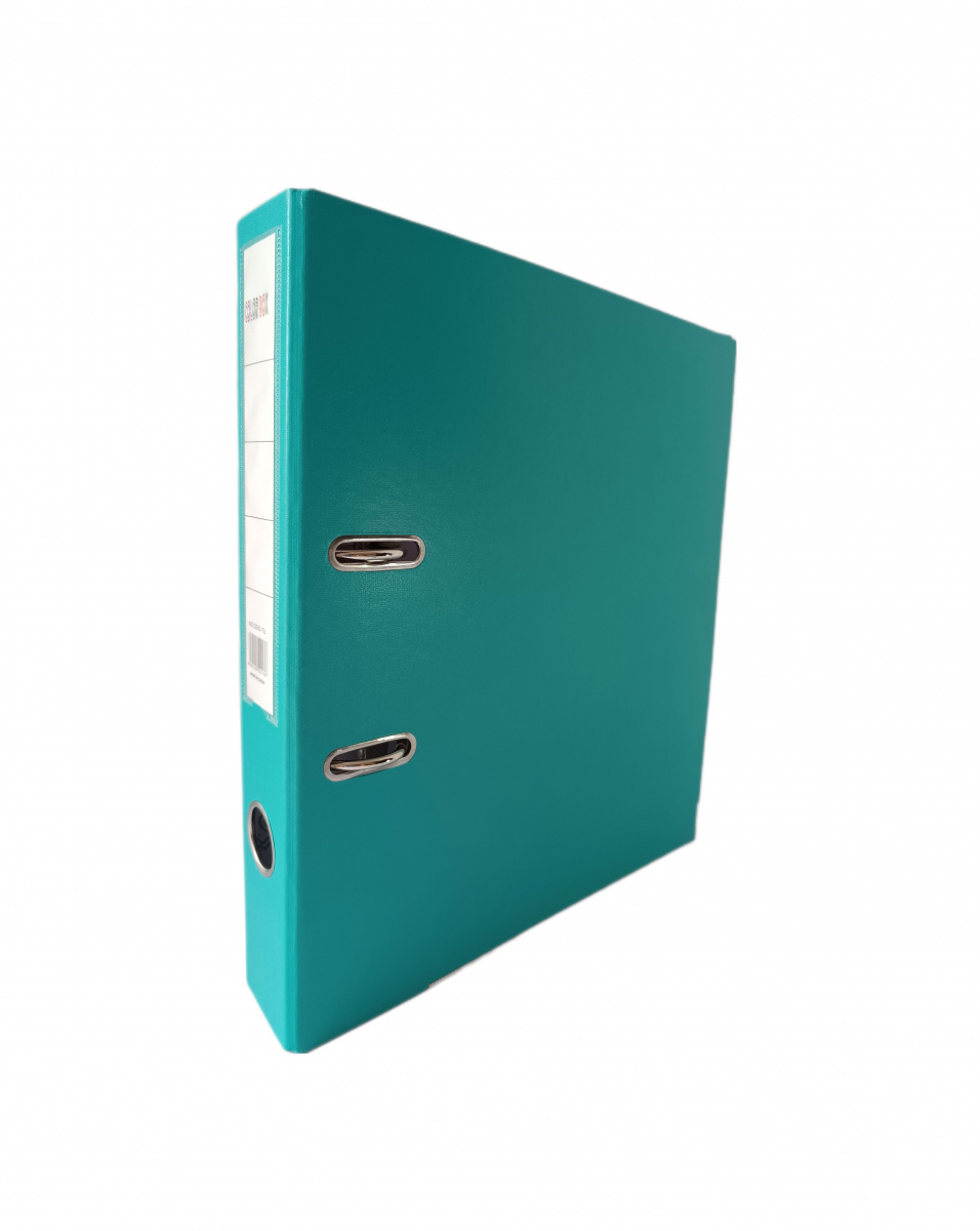 Папка-регистратор 50мм, бирюзовая c металлической окантовкой, Color box, ПВХ ЭКО, OD 50TU