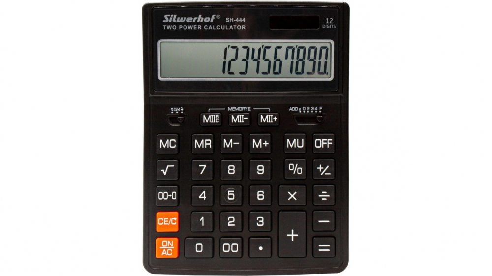 Калькулятор 12 разр. Silwerhof SH-444 черный настольный Китай