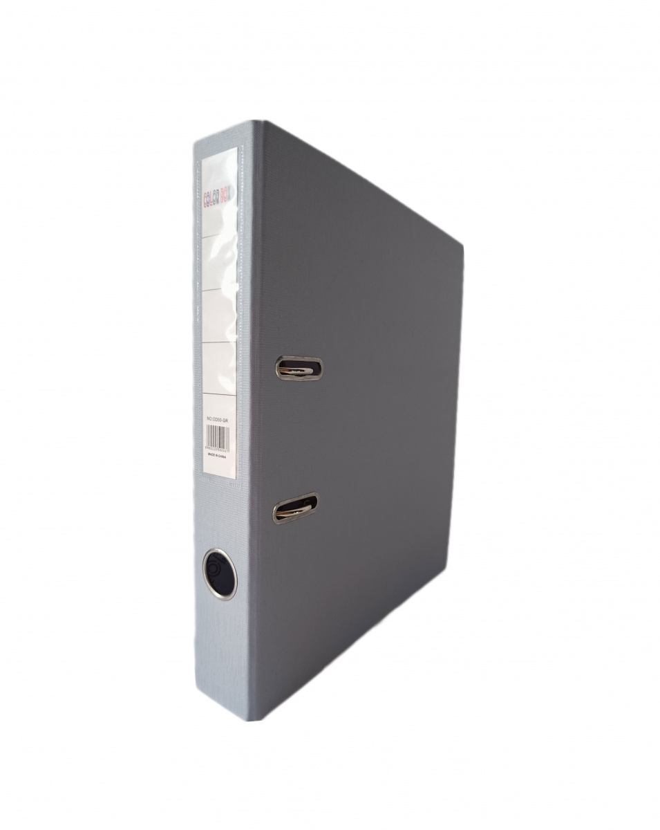 Папка-регистратор 75 мм, А4, серая, COLORBOX, с металической окантовкой, ПВХ ЭКО