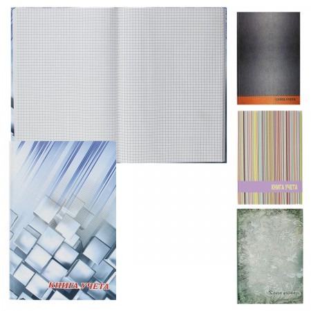 Книга учета, 96 л., клетка, твердый переплет, арт. КУ-421 РФ