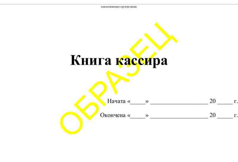 Книга кассира