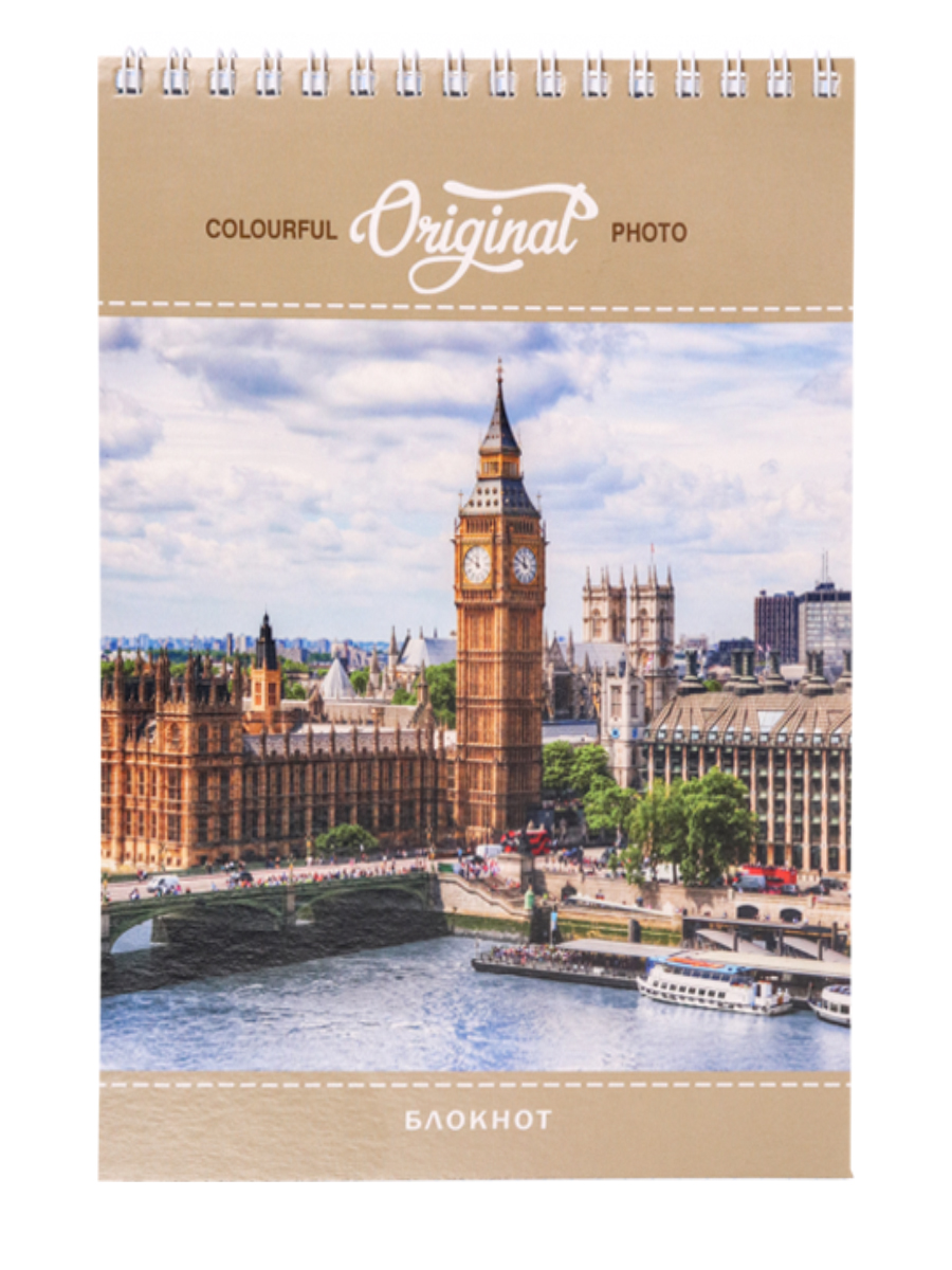 Блокнот А5, 80 л., знаменитая архитектура, гребень, картон, жесткая подложка, клетка РФ