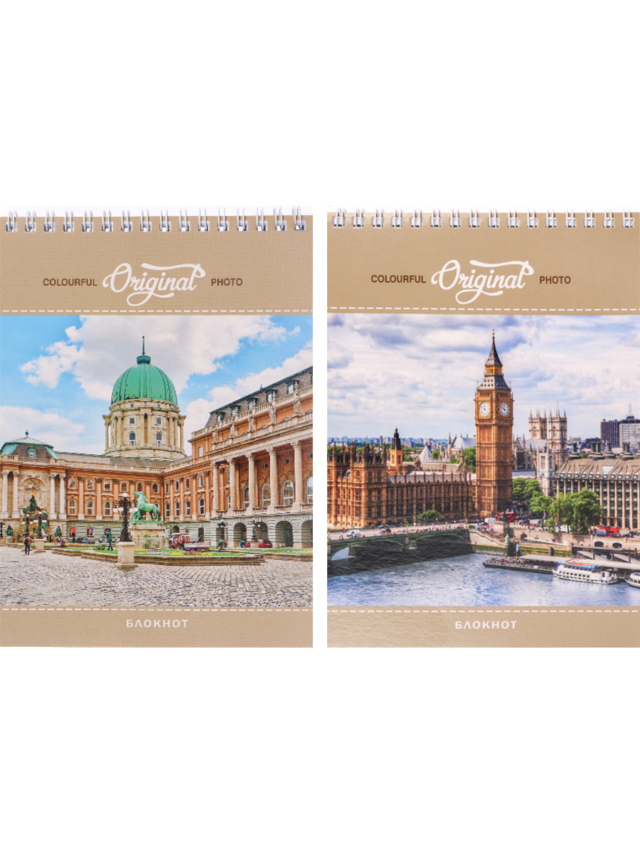 Блокнот А5, 80 л., знаменитая архитектура, гребень, картон, жесткая подложка, клетка РФ