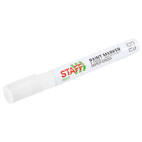 Маркер-краска 2-4 мм, белый, нитро-основа, STAFF PROFIT, для любых поверхностей РФ