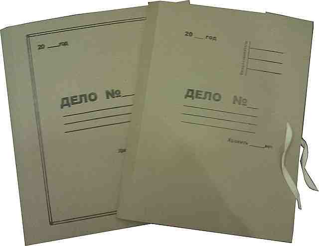 Папка архивная серая на 2-х завязках, корешок 6 см