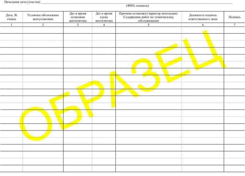 Журнал по эксплуатации и техническому обслуживанию вентиляционных систем и оборудования 50л