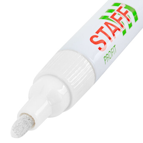 Маркер-краска 2-4 мм, белый, нитро-основа, STAFF PROFIT, для любых поверхностей РФ