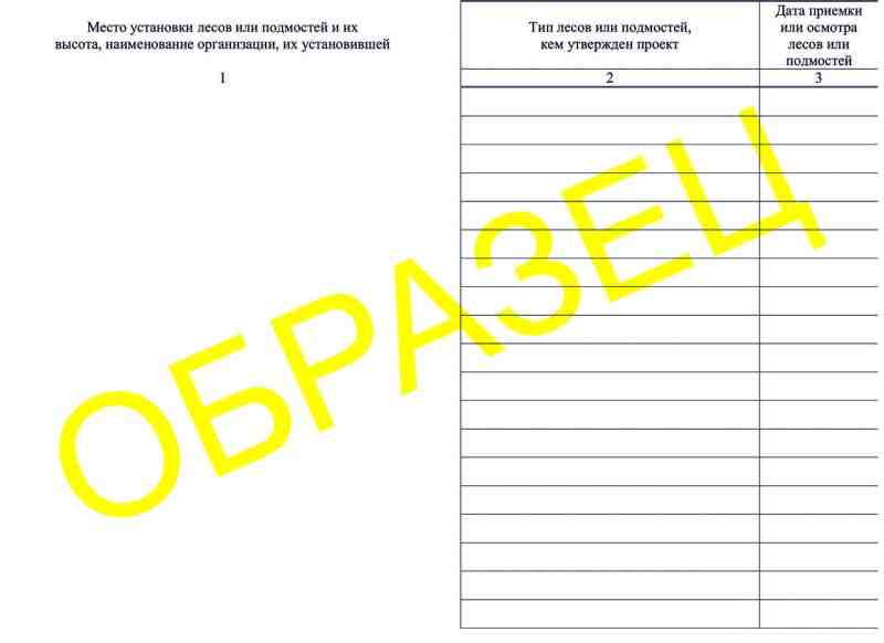 Журнал приемки и осмотра лесов и подмостей 50л