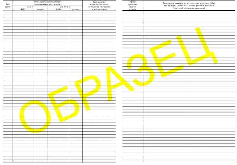 ЖУРНАЛ приёма-сдачи дежурств