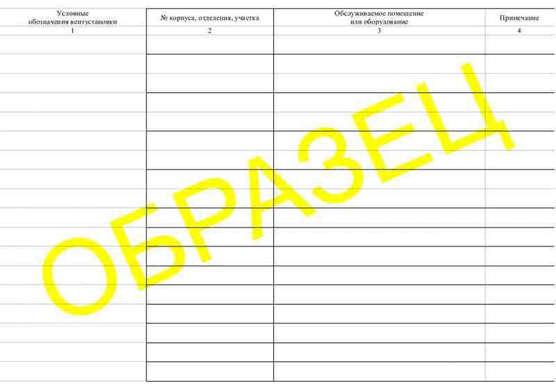 Журнал по эксплуатации и техническому обслуживанию вентиляционных систем и оборудования 50л